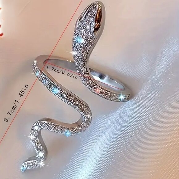 Lab-Grown Diamond 14 Carat Gold Snake Ring - Picture 5 of 5